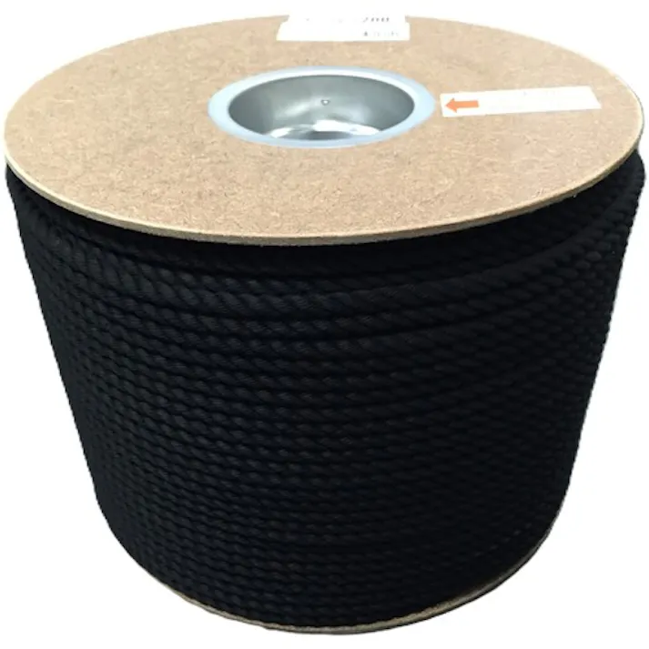 【CAINZ-DASH】ユタカメイク ポリエステルロープ ドラム巻 6φ×200m 黒 PRS-101【別送品】