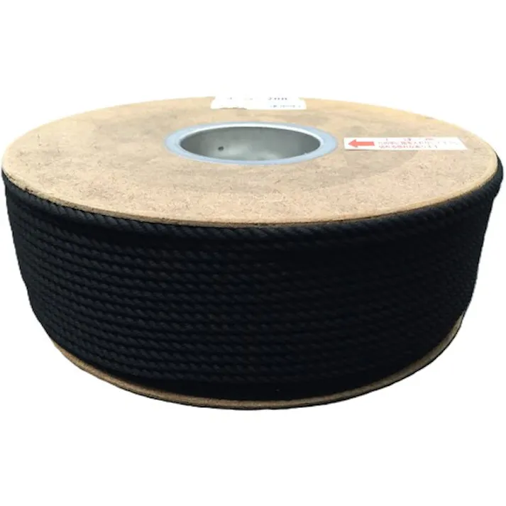 【CAINZ-DASH】ユタカメイク ポリエステルロープ ドラム巻 4φ×200m 黒 PRS-81【別送品】