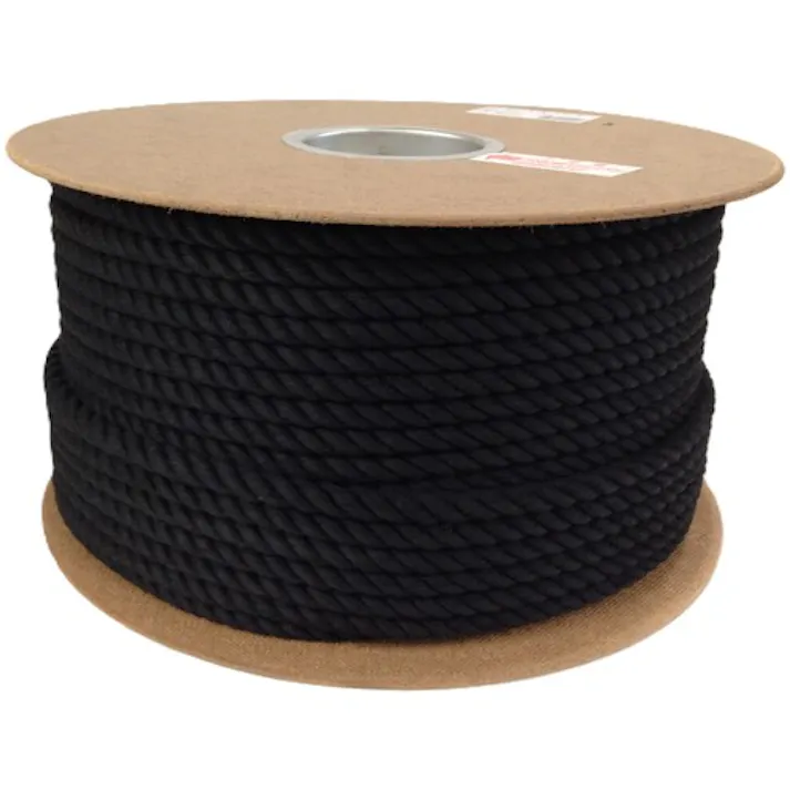 【CAINZ-DASH】ユタカメイク ロープ 綿ロープドラム巻 9φ×100m ブラック PRC-51【別送品】