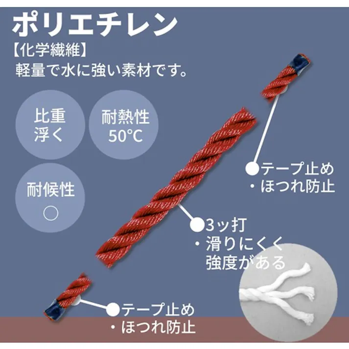 【CAINZ-DASH】ユタカメイク ポリエチレンロープドラム巻 9mm×150m レッド PRE-51【別送品】