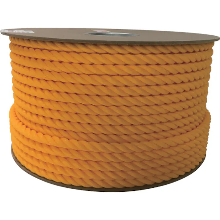 【CAINZ-DASH】ユタカメイク ポリエチレンロープドラム巻 12mm×100m イエロー PRE-60【別送品】