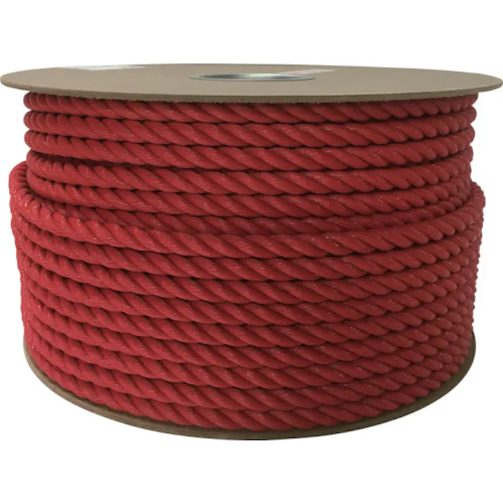 【CAINZ-DASH】ユタカメイク ポリエチレンロープドラム巻 12mm×100m レッド PRE-61【別送品】