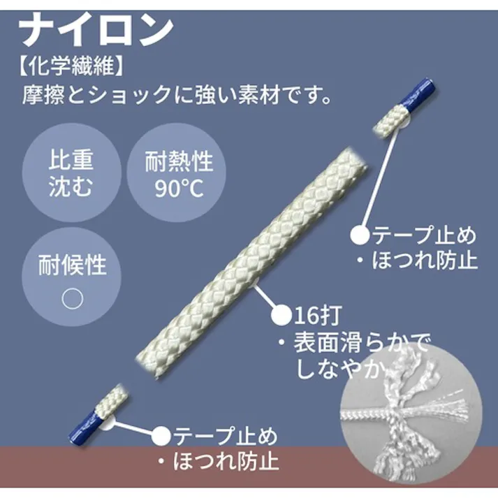 【CAINZ-DASH】ユタカメイク ナイロン16打ロープドラム巻 5mm×200m PRN-9【別送品】