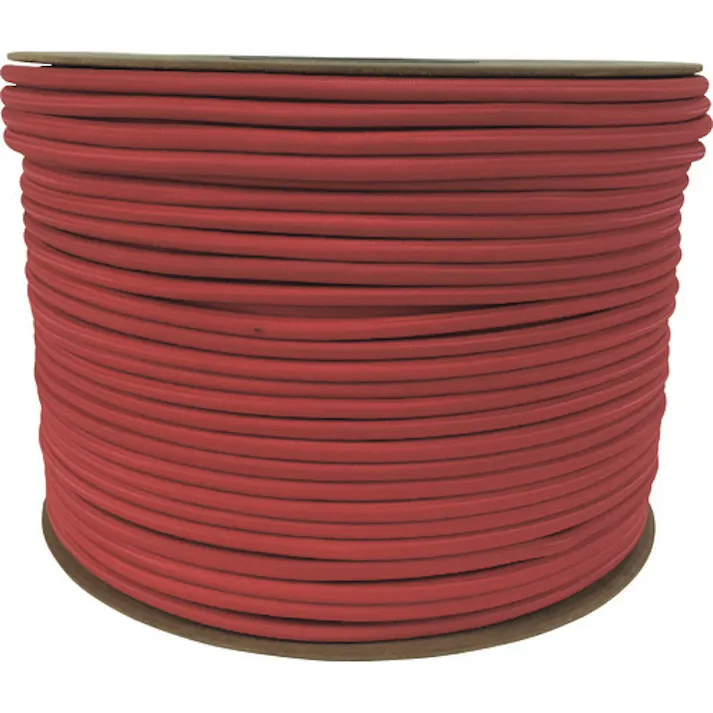 【CAINZ-DASH】ユタカメイク タイトゴムロープドラム巻 6mm×200m レッド PRT-22【別送品】