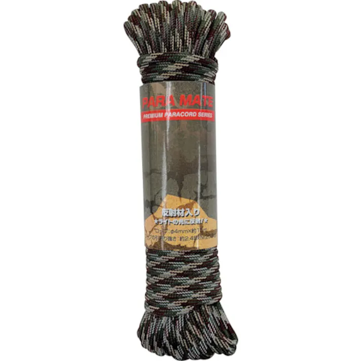 【CAINZ-DASH】ユタカメイク パラメイトロープ(反射タイプ) 4mm×15m 迷彩 PMHR-01【別送品】