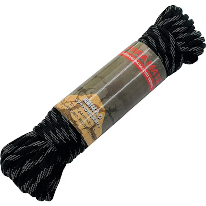 【CAINZ-DASH】ユタカメイク パラメイトロープ(反射タイプ) 4mm×15m 黒 PMHR-02【別送品】