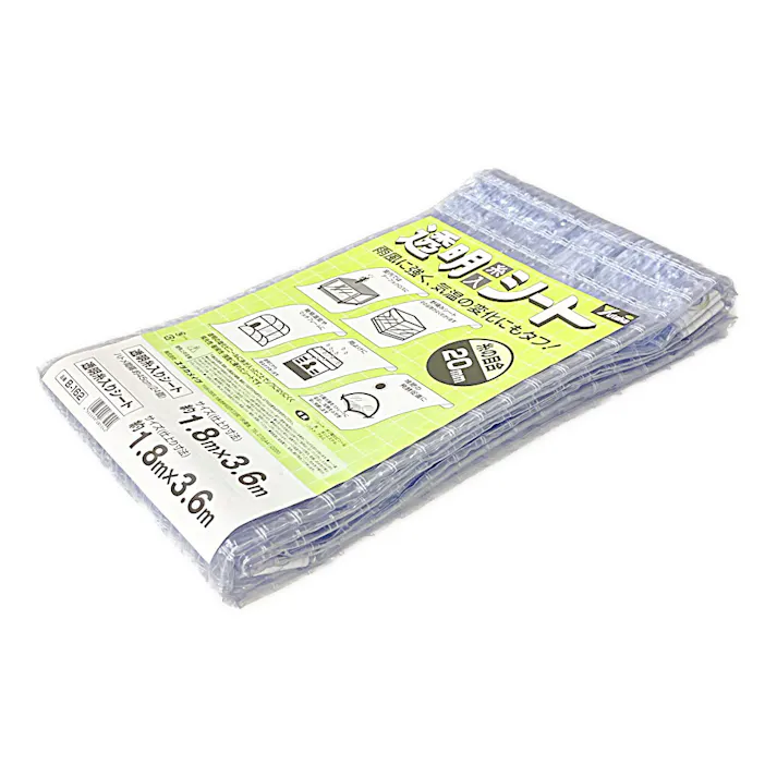 ユタカメイク 透明糸入りシート B-162 透明 1.8m 3.6m ハトメ付き