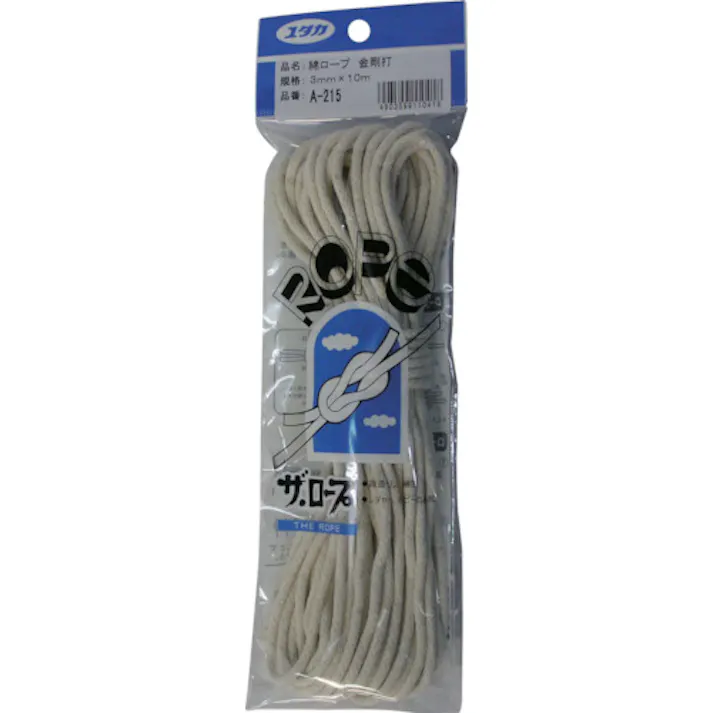 【CAINZ-DASH】ユタカメイク ロープ 綿ロープ金剛打 3mm×10m A-215【別送品】