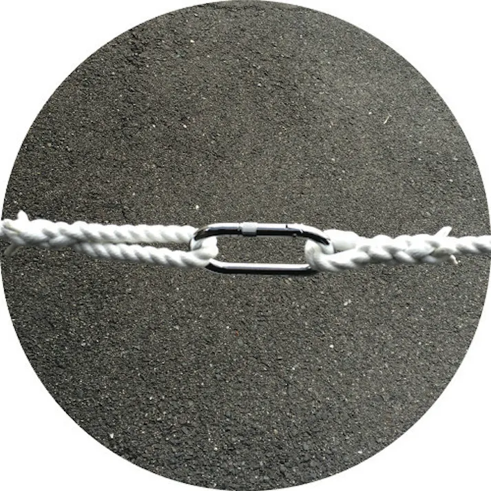 【CAINZ-DASH】ユタカメイク カラビナ付きポリエステルロープ 3つ打タイプ 白 12mm×20m AK-710【別送品】