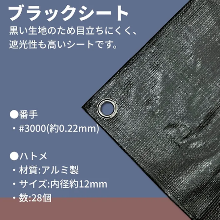 【CAINZ-DASH】ユタカメイク #3000 ブラックシート 5.4mx7.2m BKS-14【別送品】