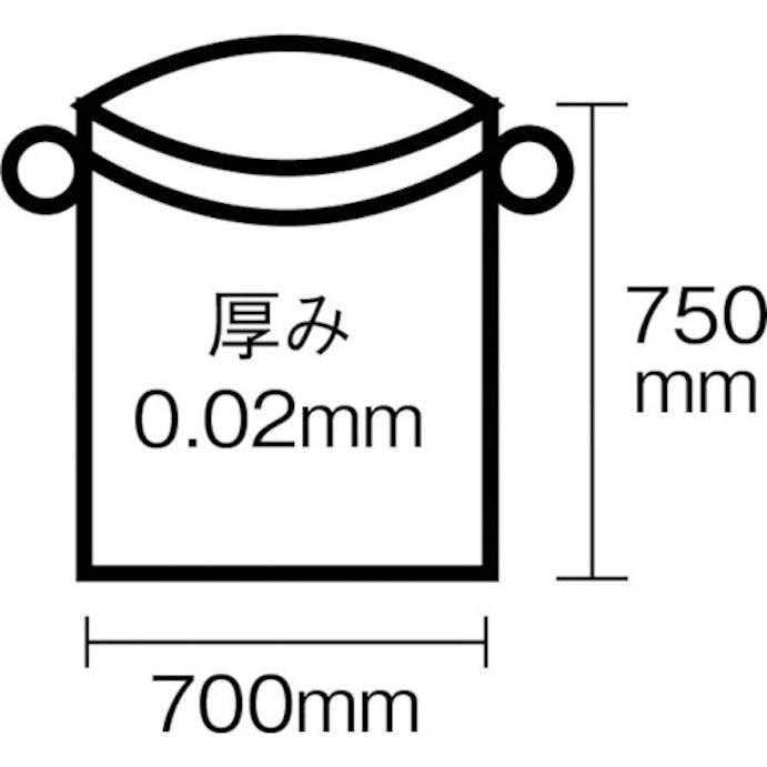 【CAINZ-DASH】ワタナベ工業 ひも付簡単ポリ袋　４５Ｌ　半透明 HI-70【別送品】