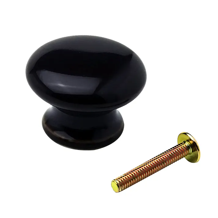 WAKI セラミックつまみ ムジ黒茶 TW-820 32mm