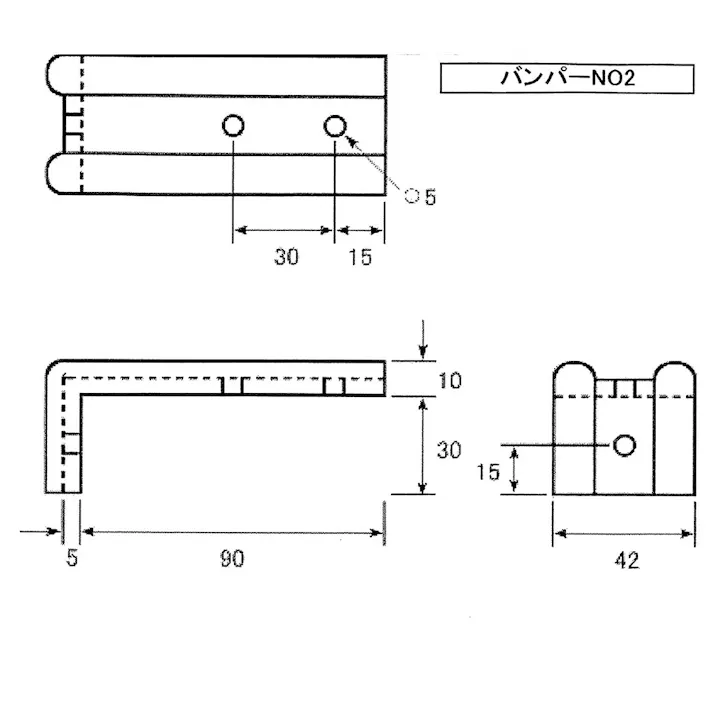 WAKI バンパーゴム BANPA RUB NO2 90×30×42mm