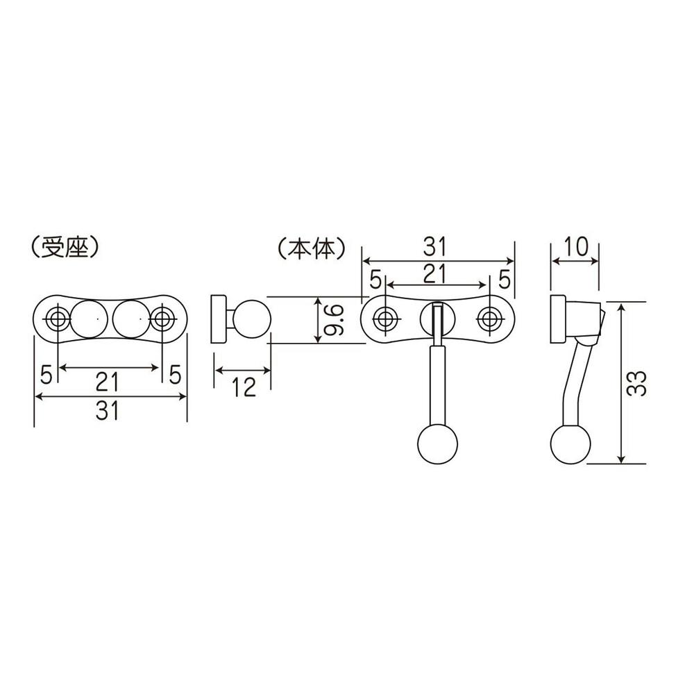 WAKI 三ツ玉下り GB 小 VB-061 | 建具金物 通販 | ホームセンターの
