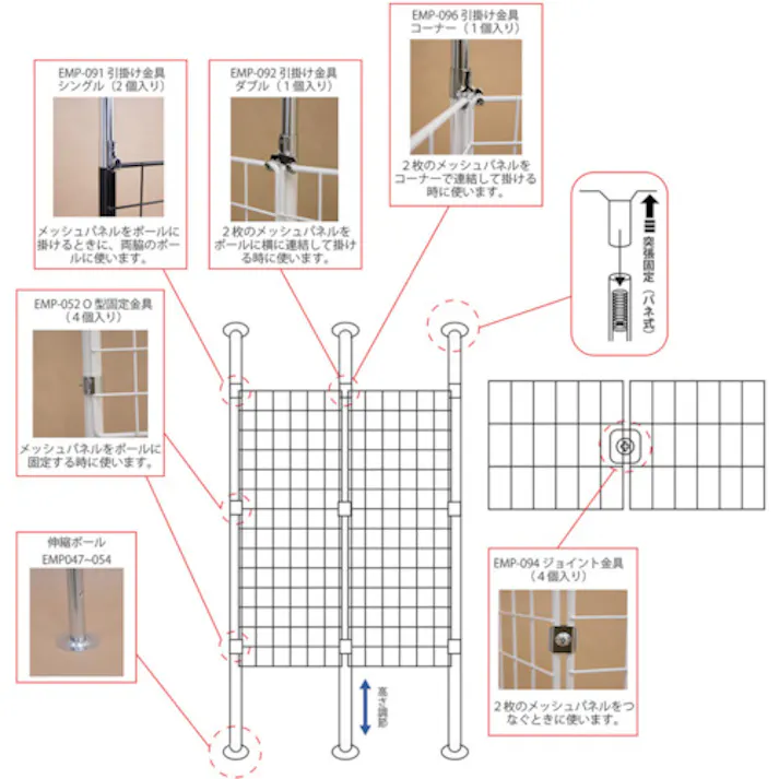 【CAINZ-DASH】和気産業 メッシュパネル 300X450mm 白 EMP031【別送品】