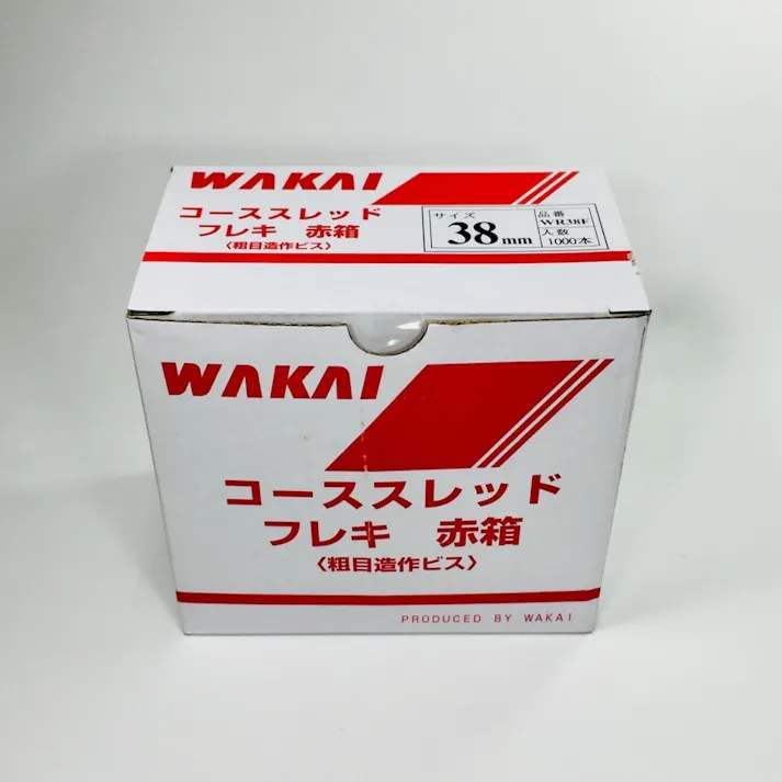 WAKAI コーススレッド フレキ 全ねじ WR38F 38mm 1000本入 赤箱