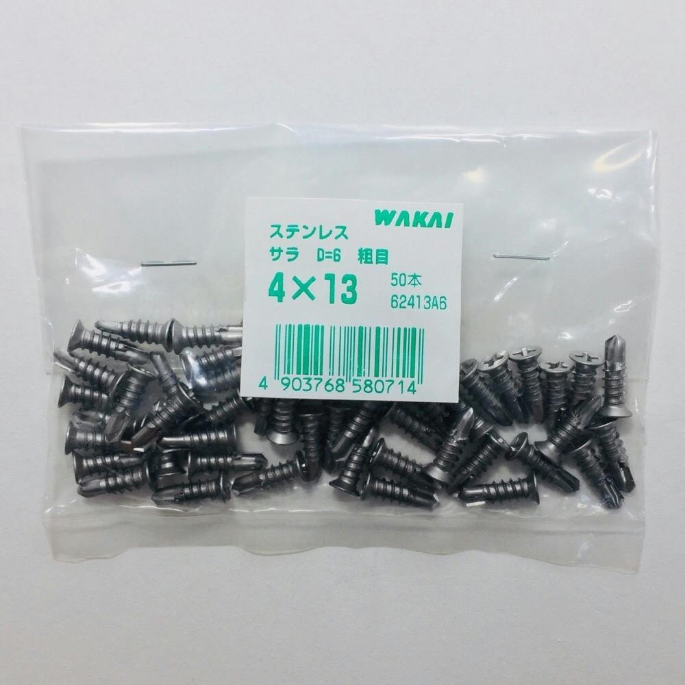 WAKAI ダンバ ステンレス サラ D＝6粗目 4×13mm 50本入 袋入り