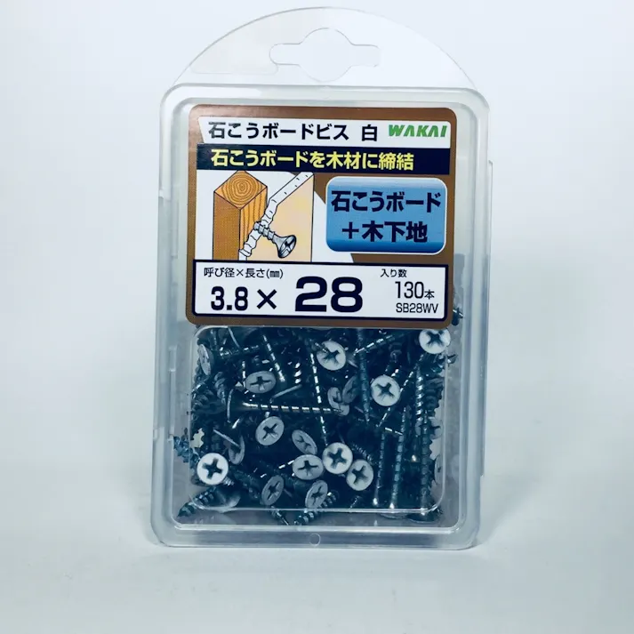WAKAI 石こうボードビス 白 3.8×28mm 130本入