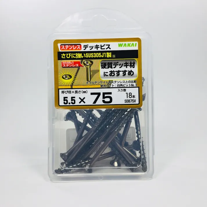 WAKAI ステンレス デッキビス 5.5×75mm 18本入