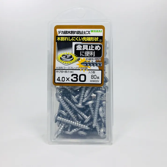 WAKAI デカ頭木割れ防止ビス 4.0×30mm 80本入