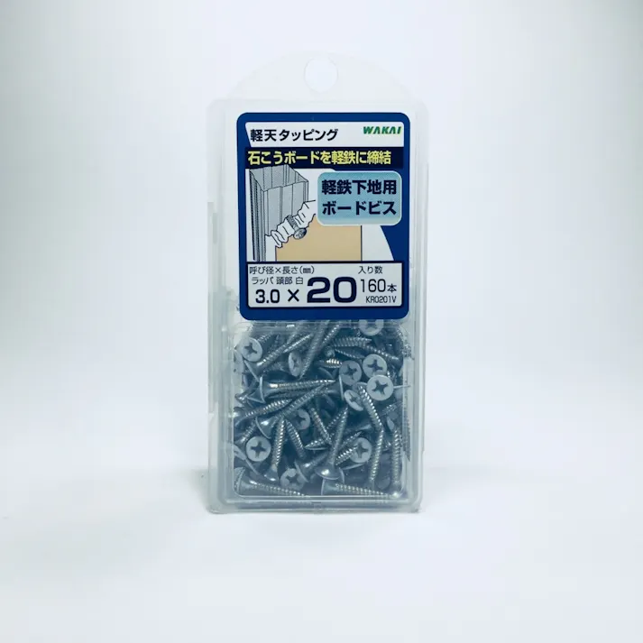 WAKAI 軽天タッピング UK ラッパ頭部 白 3.0×20mm 160本入