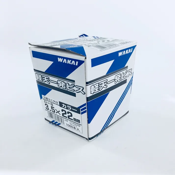 WAKAI 軽天 一発ビス 三価ユニクロ D8 3.5×22mm 1000本入