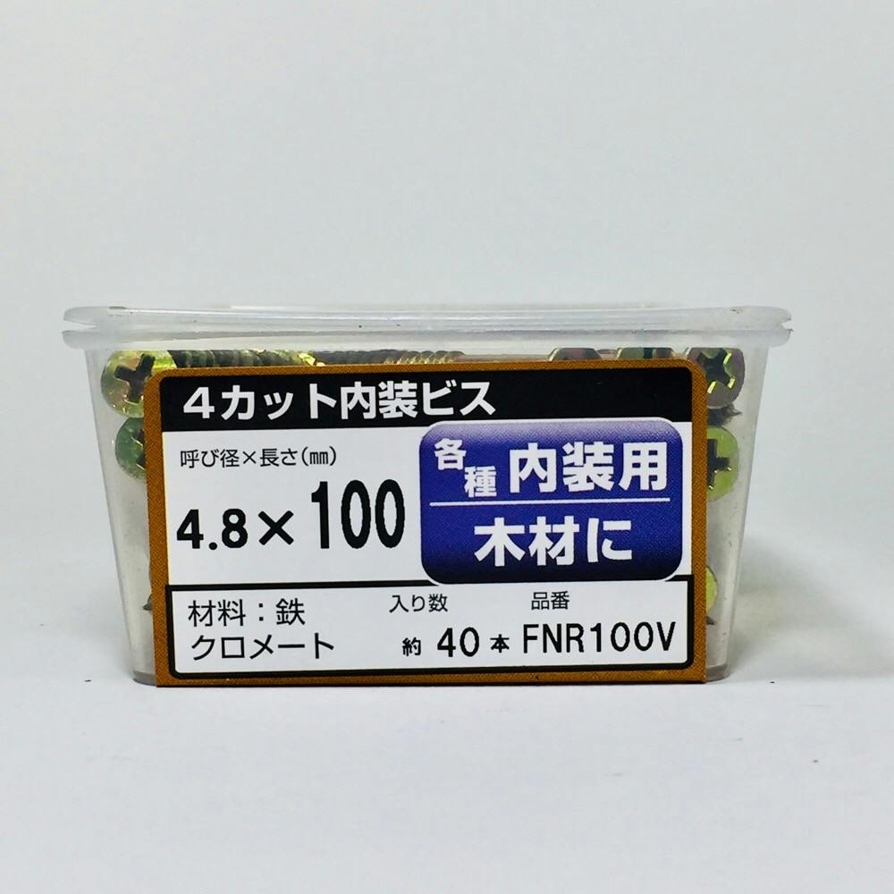 WAKAI 4カット内装ビス 4.8×100mm 40本入 | ねじ・くぎ・針金・建築