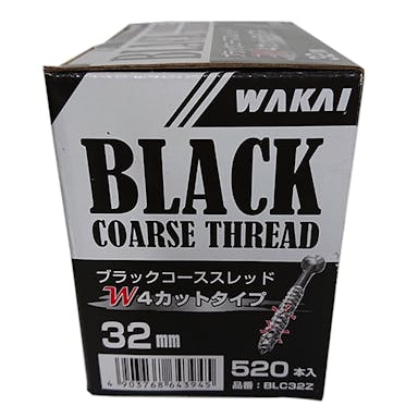 WAKAI ブラックコーススレッド W4カットタイプ 32mm 520本入 箱入