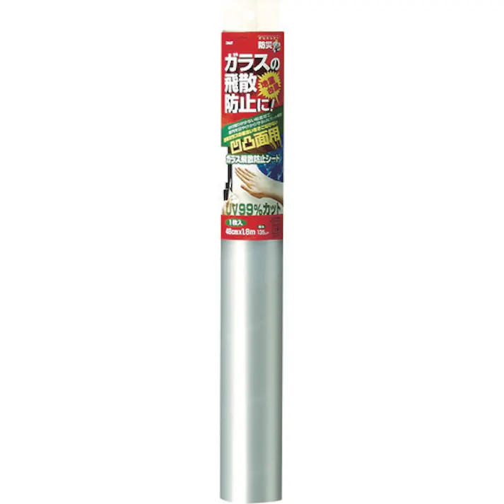 【CAINZ-DASH】ニトムズ ガラス飛散防止シート 凸凹面用 幅480mm×長さ1.8m M6070【別送品】