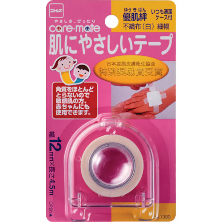 【CAINZ-DASH】ニトムズ サージカルテープ 優肌絆 不織布(白)細 幅12mm×4.5m N1330【別送品】