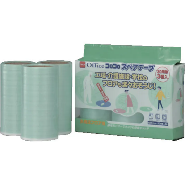 【CAINZ-DASH】ニトムズ オフィスコロコロスペアテープ 多用途フロア用187mm(3巻入) C3010【別送品】