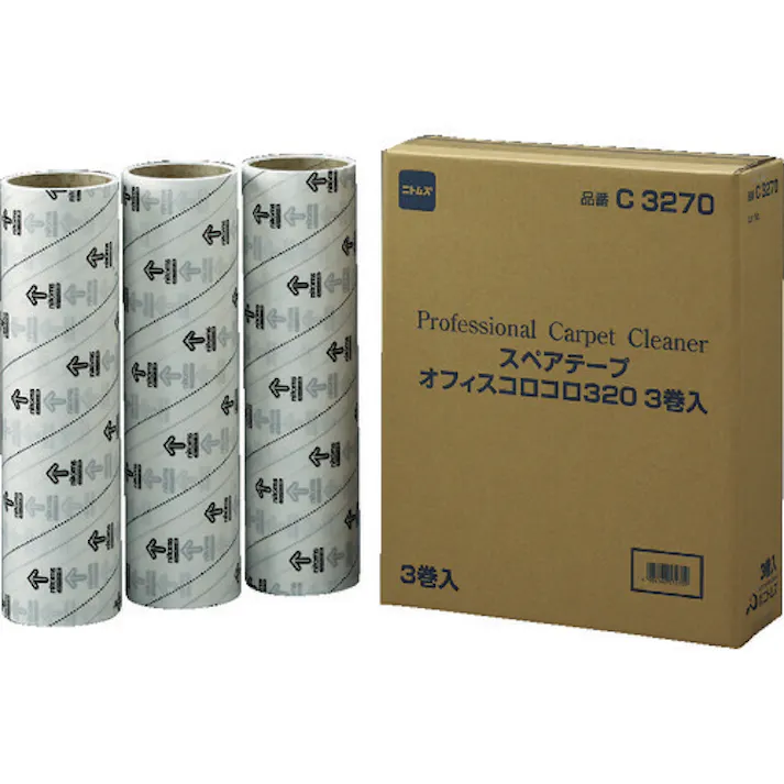 【CAINZ-DASH】ニトムズ オフィスコロコロスペアテープ320mm (3巻入) C3270【別送品】