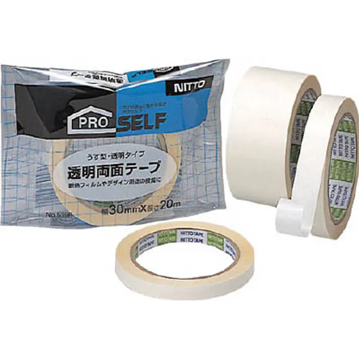 ニトムズ 透明両面テープ No539 J0830 厚さ0.1mm×幅20mm×長さ20m