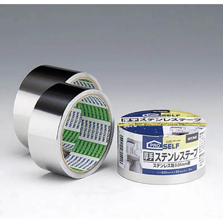 ニトムズ 厚手ステンレステープ シルバー J3180 厚さ0.12mm×幅38mm×長さ5m