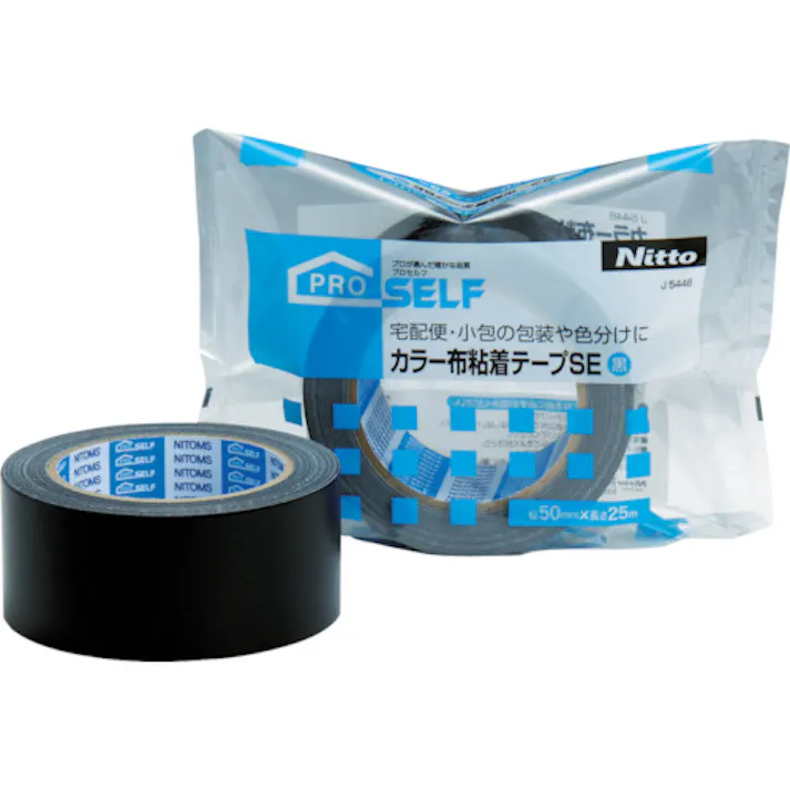 【CAINZ-DASH】ニトムズ カラー布粘着テープSE黒 J5446【別送品】