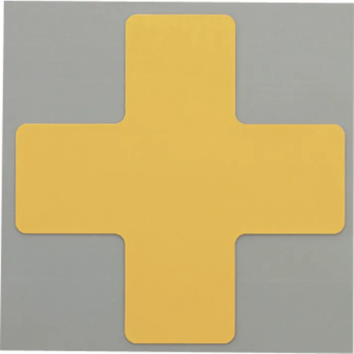 【CAINZ-DASH】ニトムズ 耐久フロアサインズX型M黄10枚 Y6039【別送品】