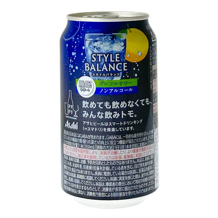 アサヒスタイルバランス 睡眠サポート グレフルサワー ノンアルコール 350ml×1本