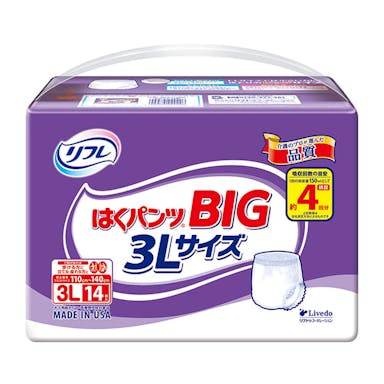 リブドゥコーポレーション リフレ はくパンツBIG 3Lサイズ 14枚入