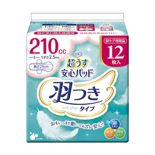 リフレ 超うす安心パッド 羽つき 特に多い時も快適用 210cc 12枚