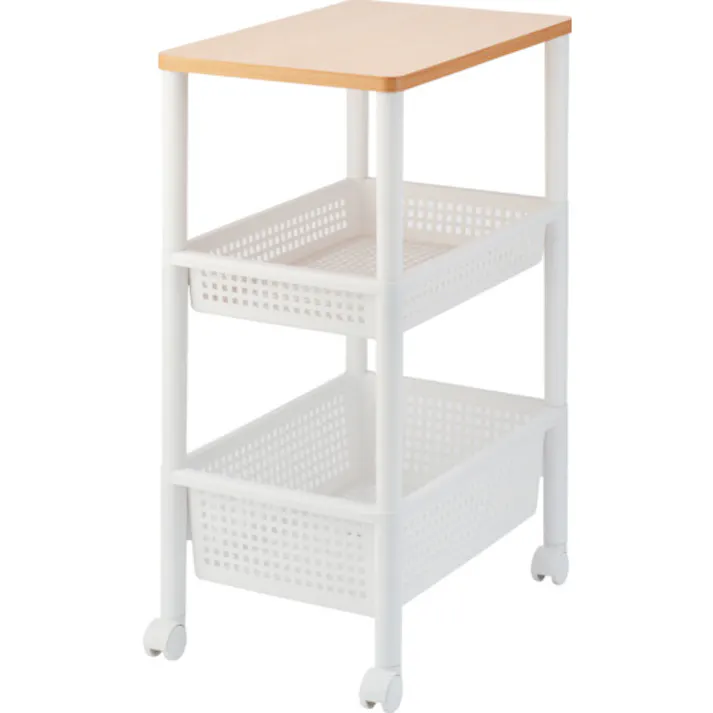 【CAINZ-DASH】天馬 ウッドトップワゴン ワイド3段 811000864【別送品】