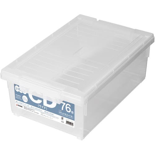 天馬 CDいれと庫 ワイド クリア 290×465×180 110005233 フタ式収納ケース 天馬 CDいれと庫 ワイド クリア 290×465×180 110005233 フタ式収納ケース