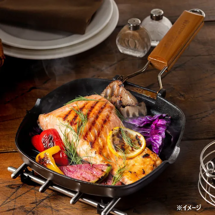 フォールディンググリルパン ガス火・IH対応 20cm×20cm