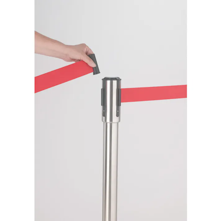 【CAINZ-DASH】テラモト ベルトパーテーションスタンドD(ステン)ベルト赤 SU-660-500-2【別送品】