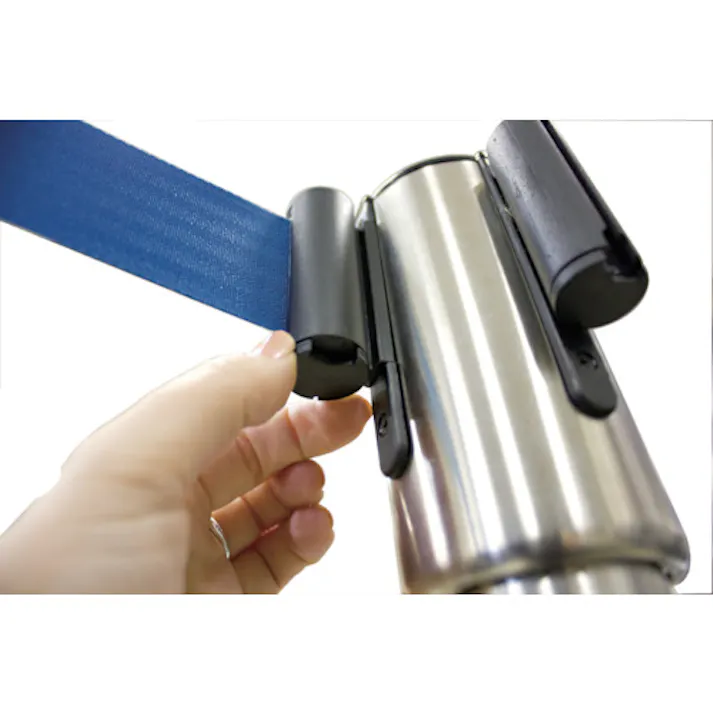 【CAINZ-DASH】テラモト ベルトパーテーションスタンドD(ステン)ベルト赤 SU-660-500-2【別送品】