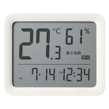タニタ 温湿度時計 アイボリー TC421IV