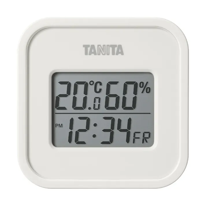 タニタ デジタル温湿度計 アイボリー TT-588-IV