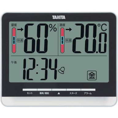【CAINZ-DASH】タニタ デジタル温湿度計　ＴＴ‐５３８‐ＢＫ TT-538-BK【別送品】
