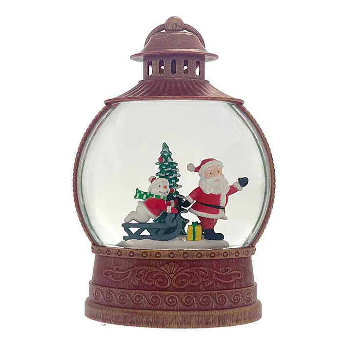 バブルLED ライト ランタン型 サンタ オルゴール付