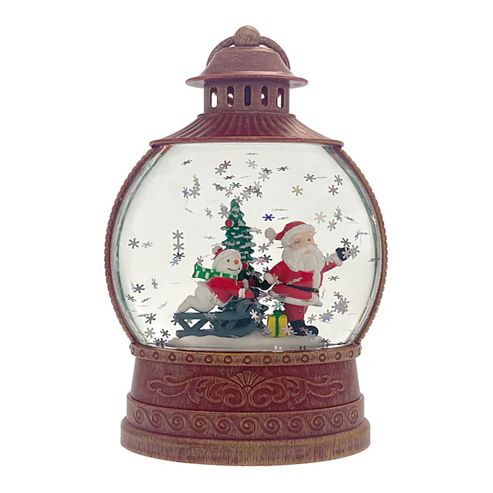 バブルLED ライト ランタン型 サンタ オルゴール付