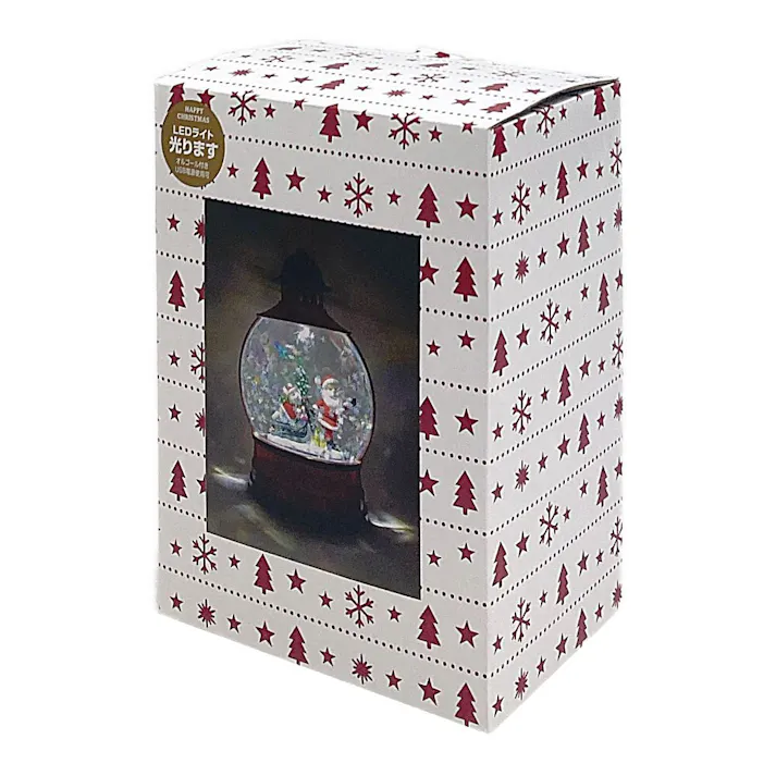 バブルLED ライト ランタン型 サンタ オルゴール付